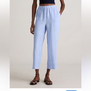 NWT Quince 100% European Linen Pants French Blue Size M